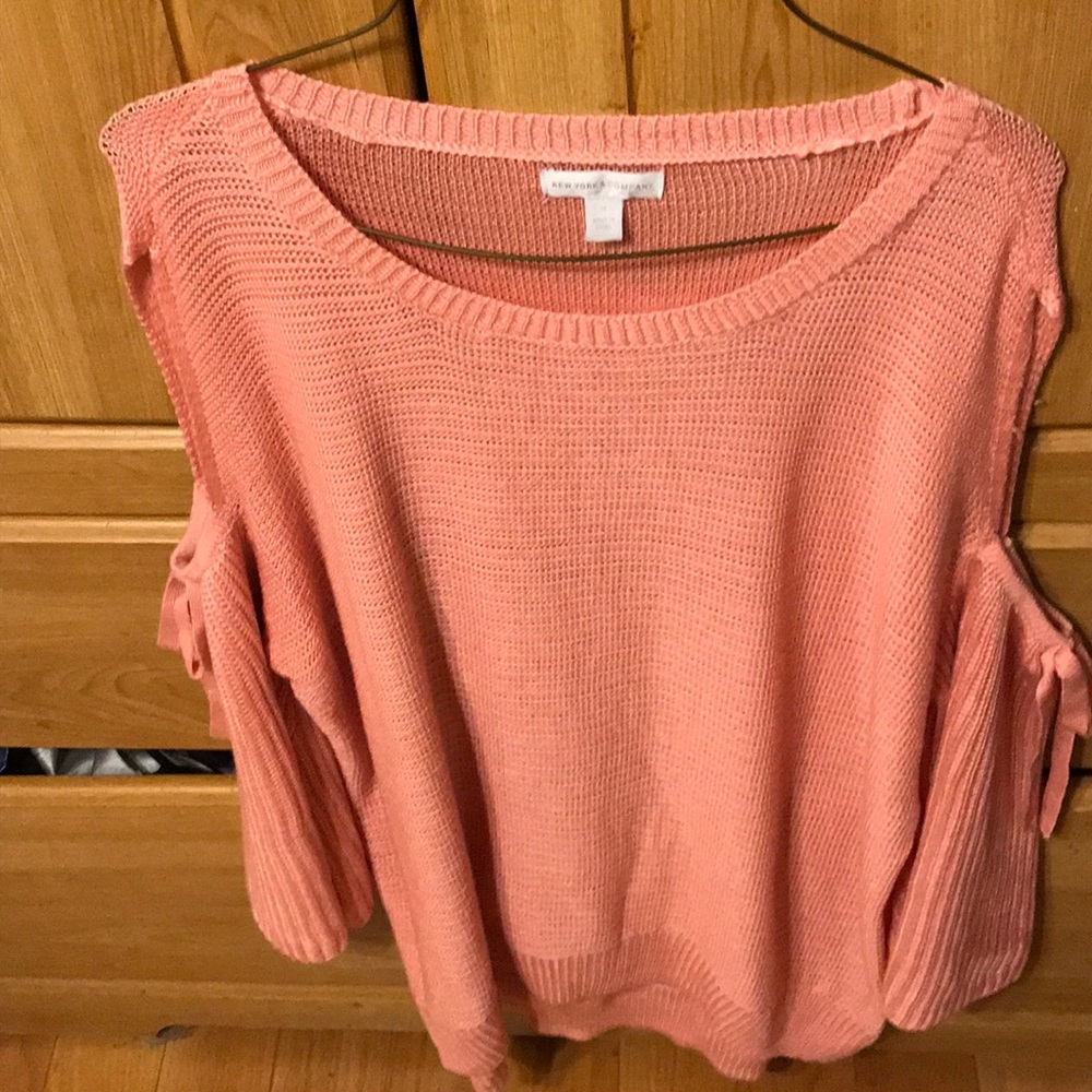 Lightweight cold shoulder sweater